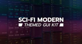 Scifi / Modern flat themed GUI / UI kit download