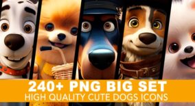 240+ Cute Dogs Avatars Icons BIG PACK download