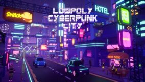 Stylized Lowpoly Cyberpunk City download