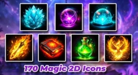 170 magic icons 2D download