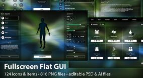 Fullscreen Flat GUI / UI Kit download