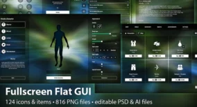 Fullscreen Flat GUI / UI Kit download