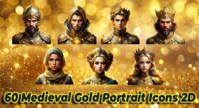 60 Medieval Gold Portrait Icons download