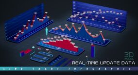 3D Line Chart Infographic download