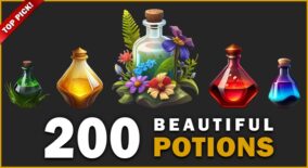 Pack of 200 potions game icons download