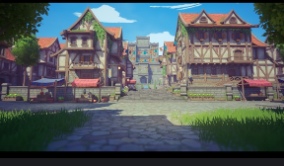 Stylized Medieval Village download