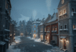Stylized winter city environment download