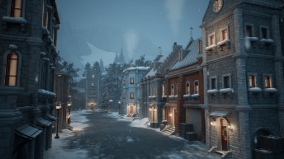 Stylized winter city environment download