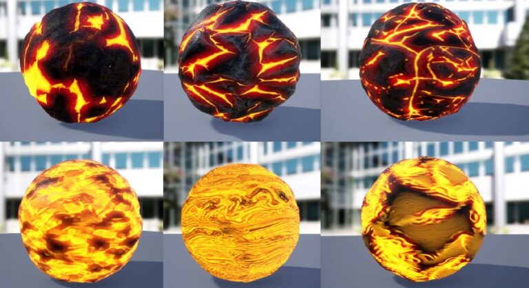 Magma Land: 7 PBR materials download