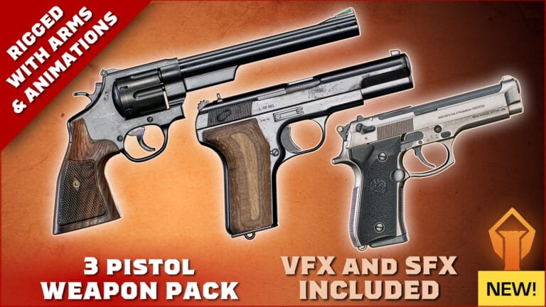 Animated FPS Loaded 3-Pistol Guns Pack download