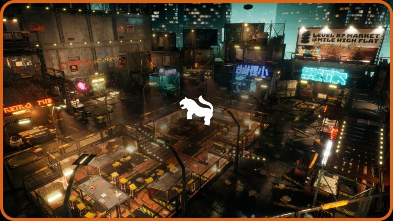 Cyberpunk Rooftop Market Environment ( Cyberpunk Rooftop Market Cyberpunk 3D ) download