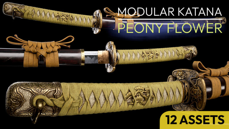 Katana Samurai Modular Pack Peony Flower download