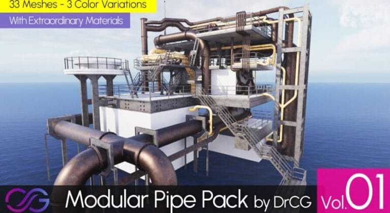 Modular Pipe Pack (Offshore Oil Platform, Sea Industrial Site Building) DrCG download