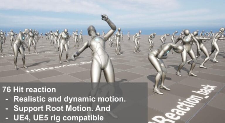 Hit Reaction Animation Pack – UE4/UE5 Mannequin download