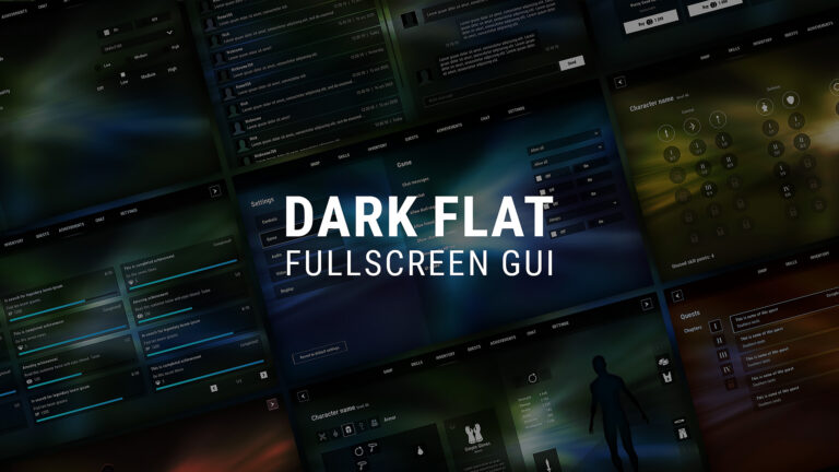 Fullscreen Flat GUI / UI Kit – transparent, rpg pack download