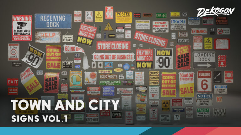 Signage VOL.1 – Town and City (Nanite and Low Poly) download