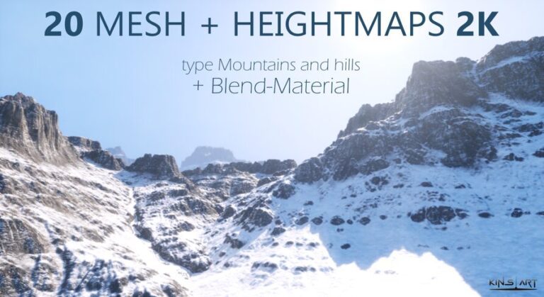 20 Nanite Mountains Mesh and Heightmaps + Auto blend material download