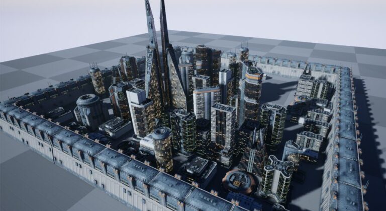 Low Poly Modern/Sci-Fi Building Models download