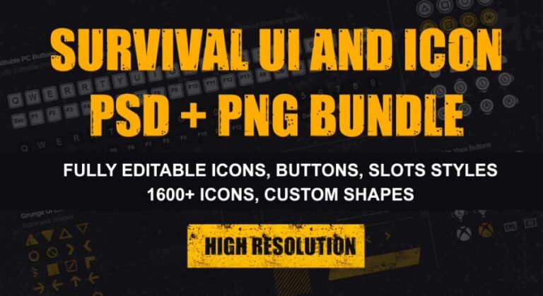 SURVIVAL UI AND ICONS BUNDLE (PNG + PSD) download