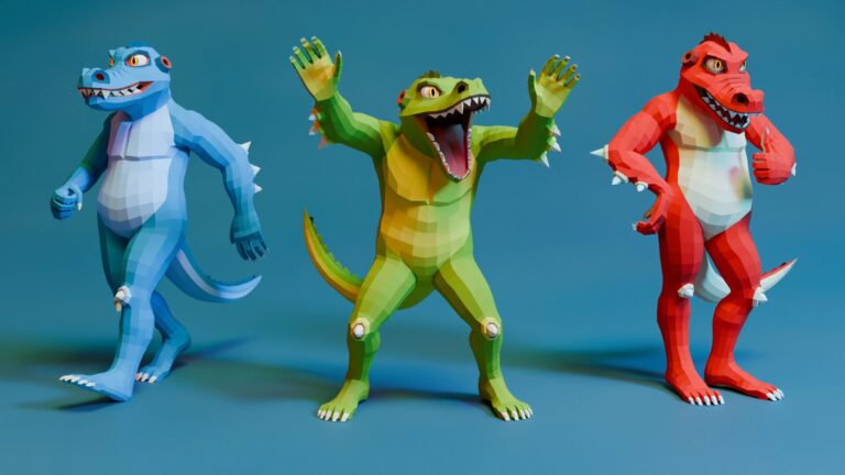 Crocodile Man Monster – low-poly stylized download