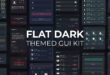 Flat Dark GUI / UI Kit – 5 color themes! + widgets, psd sources, icons, 4k download