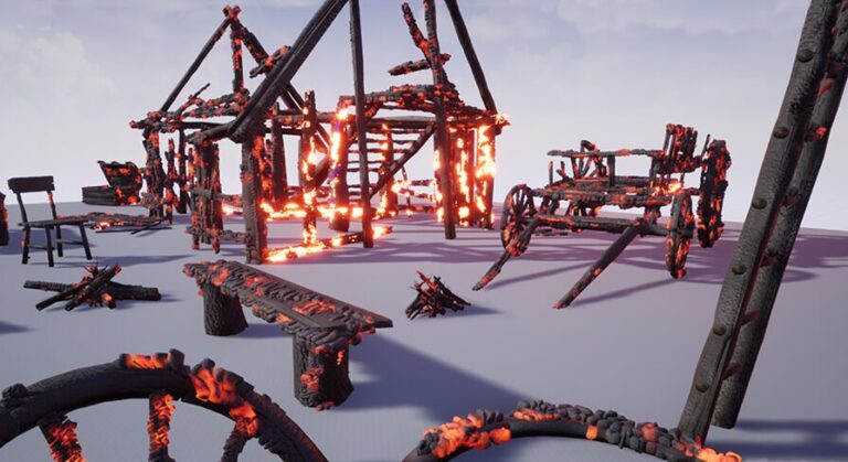 House Burning Wood 26 Customizable Fire Pack II City Burning download