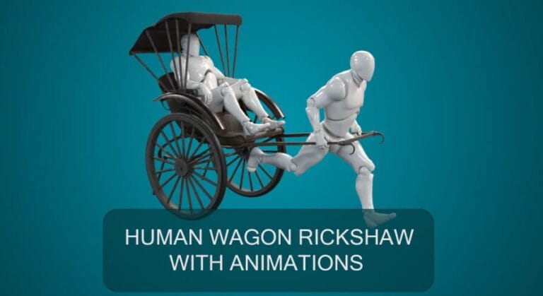 Human Wagon Rickshaw With Animations download