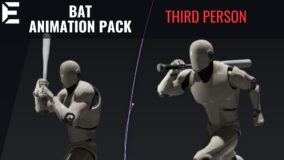 Third person | Bat animation pack | modular swings | game ready download