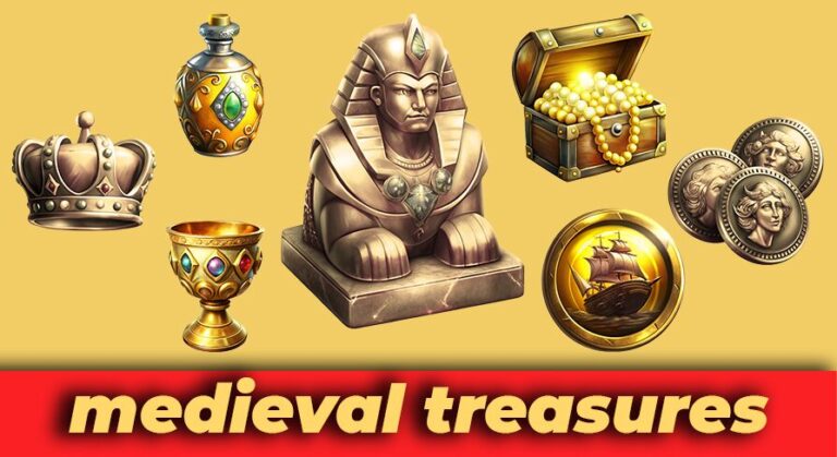 240 2D Treasures Icons Hoard Jewels Game Assets download