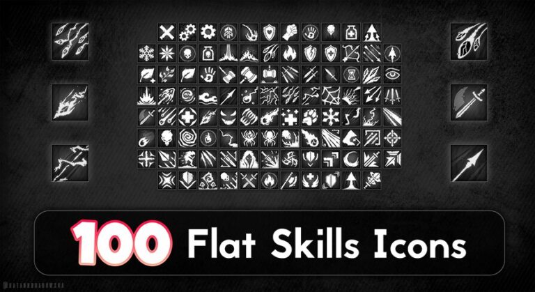 100 Flat Skills Icons download