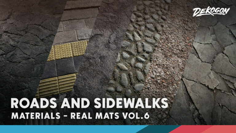 Realistic Materials Vol.6 – Roads & Sidewalks (40+ Materials) download