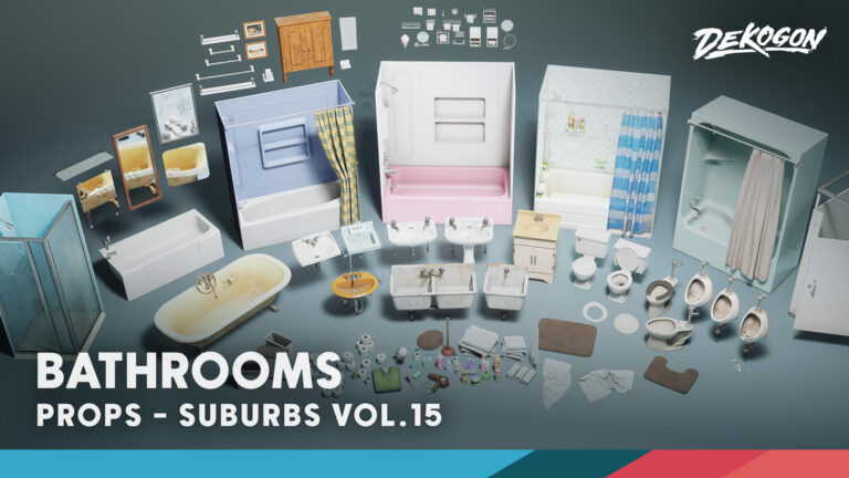 Suburbs VOL.15 –  Bathroom (Nanite and Low Poly) download