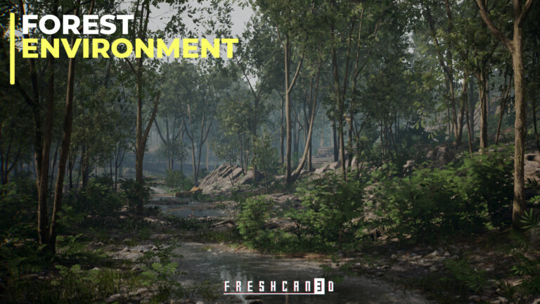 Forest Environment ( Riverside Forest with Pine and Tropical Trees ) download