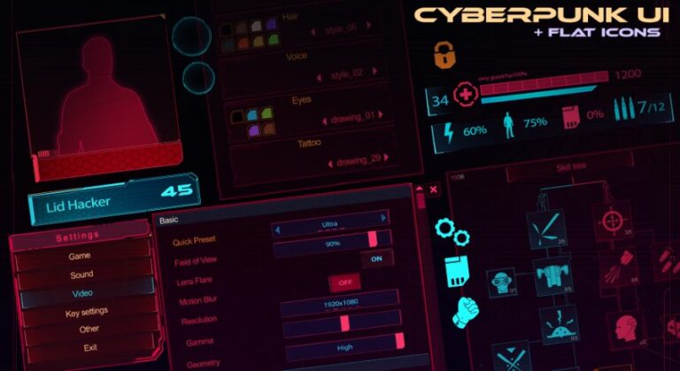 Cyberpunk RPG UI download