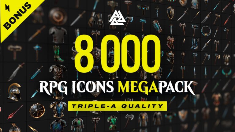 8000 RPG Inventory Icons Bandle: Mage, Warrior, Necromancer download