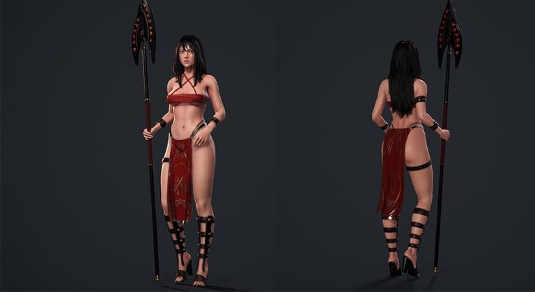 Amazon Female Warrior, Native Knight Realistic Girl MMORPG Stylized Character download