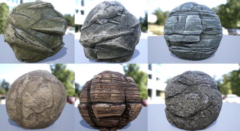 “Rock” Pack of 8 PBR Materials download