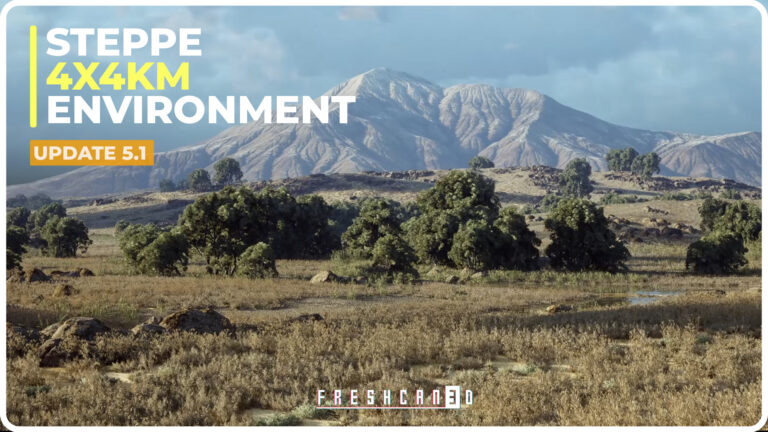 Steppe Environment 4x4km Landscape ( Landscape, Grassland Landscape , Rural ) download