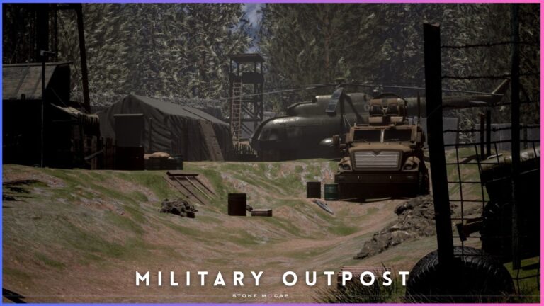 Deserted Military Outpost in the Forest Environment download