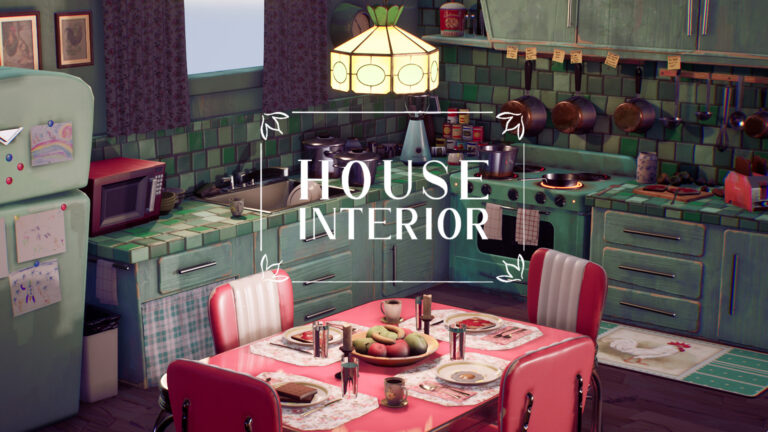 Stylized House Interior ( Stylized Stylised Kitchen Interior Interior Dinner ) download