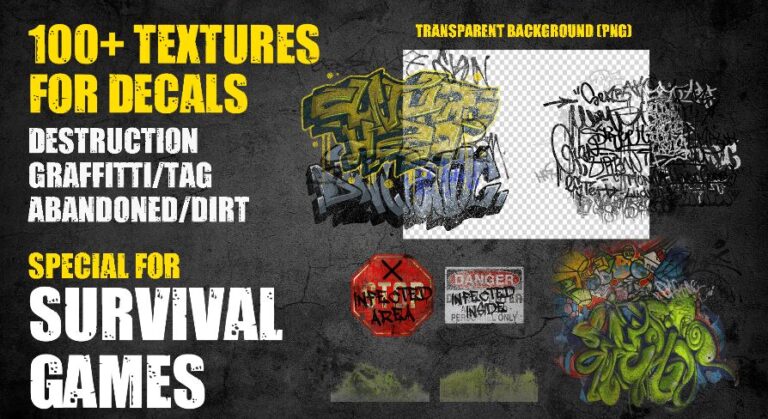 SURVIVAL GAME GRAFFITTI AND DIRT TEXTURE SET download