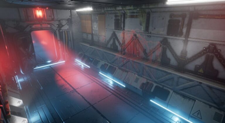 Pro-TEK Sci-Fi PBR VR Horror Corridor in Space download