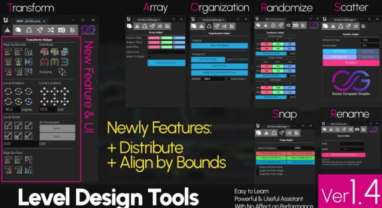 Level Design Tools – DrCG Assistant Helper Toolkit (Distribute, Align, Array) download
