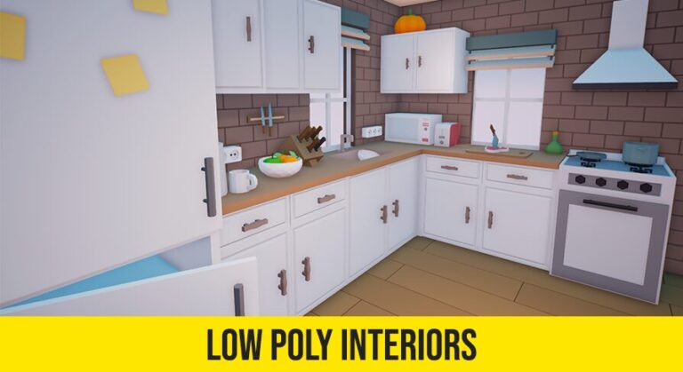 Low Poly Cartoon House Interiors download
