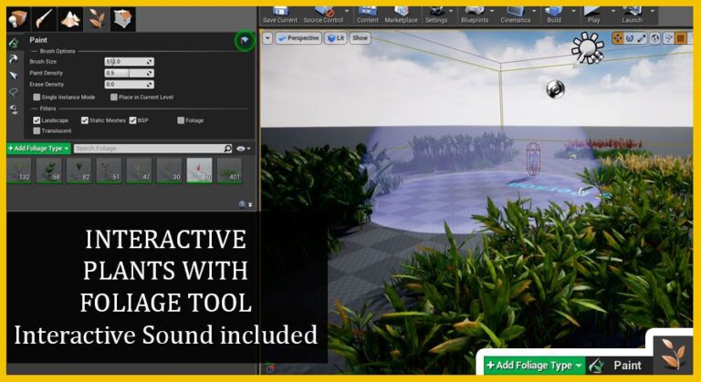 Dynamic Interactive Foliage Plants 8 – Foliage tool and interactive sound download