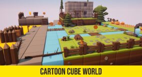 Cartoon Low Poly 3D Cube World download