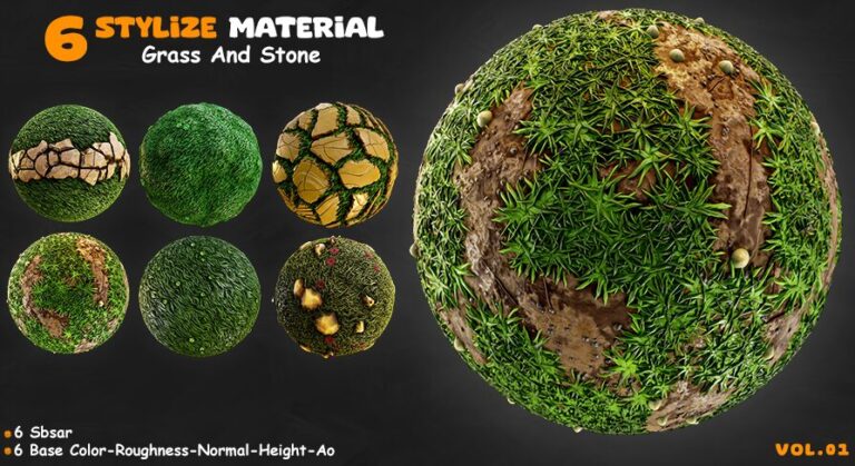 6 Stylize Material Grass And Stone download