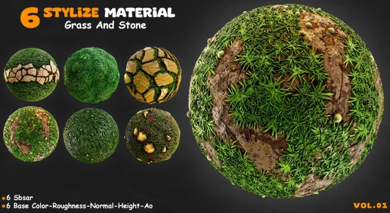 6 Stylize Material Grass And Stone download