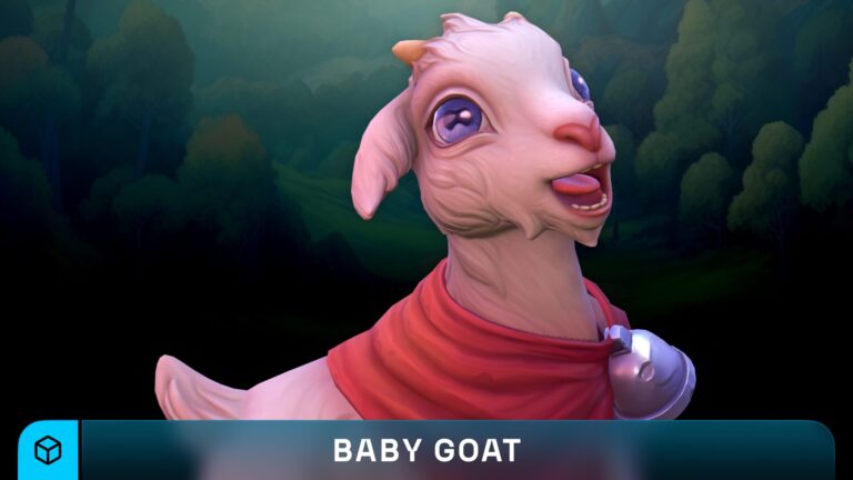 Stylized Baby Goat Animal download