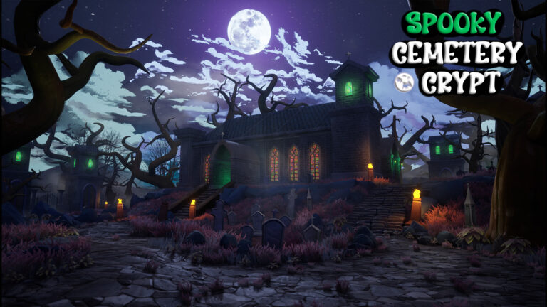 Stylized Spooky Cemetery & Crypt download